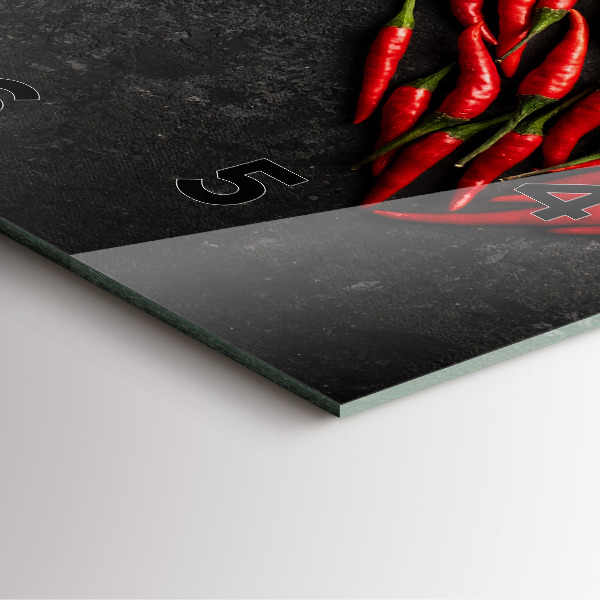 Square wall clock Heart of peppers