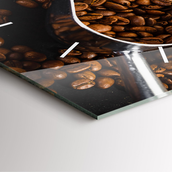 Square wall clock A bag of coffee beans
