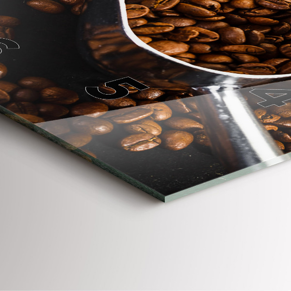 Square wall clock A bag of coffee beans