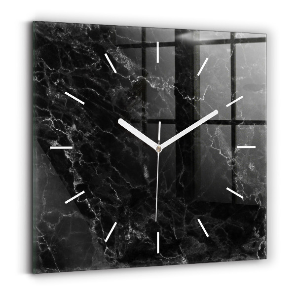 Square wall clock Dark marble