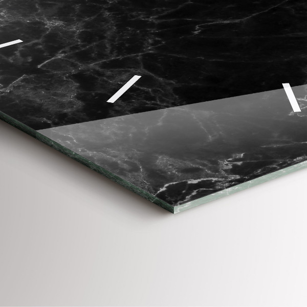 Square wall clock Dark marble