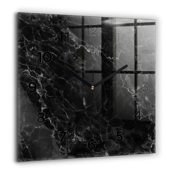 Square wall clock Dark marble