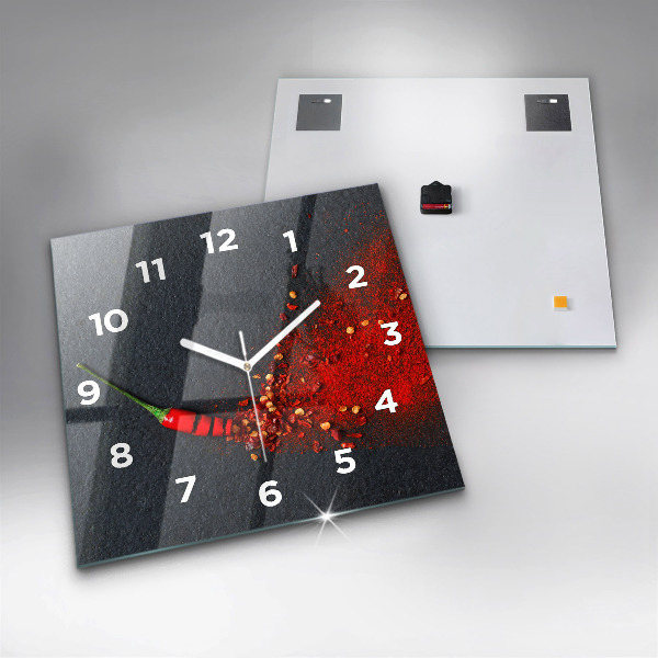 Square wall clock Red pepper seasoning