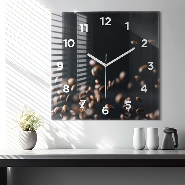 Square wall clock Coffee beans