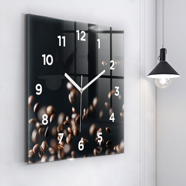 Square wall clock Coffee beans