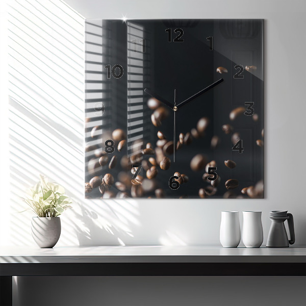 Square wall clock Coffee beans
