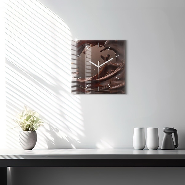 Square wall clock Cocoa waves