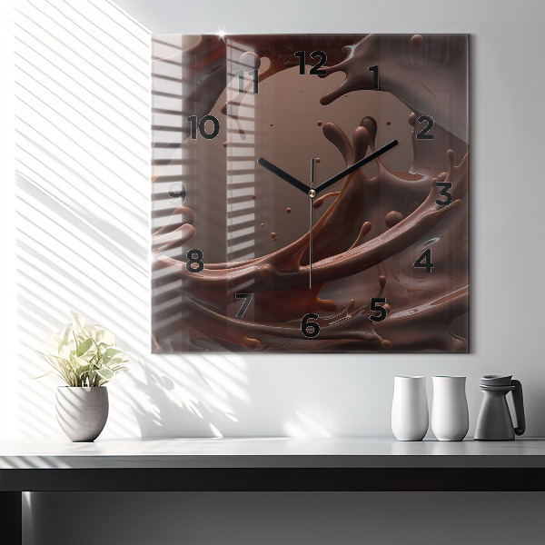 Square wall clock Cocoa waves