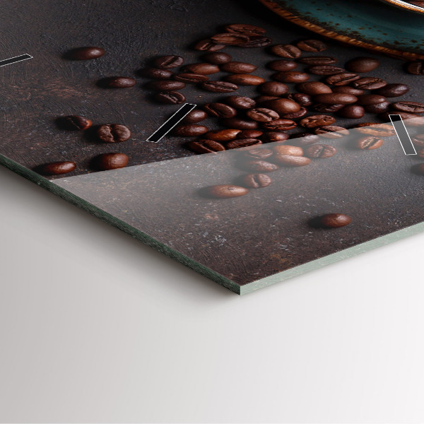 Square wall clock A cup of coffee