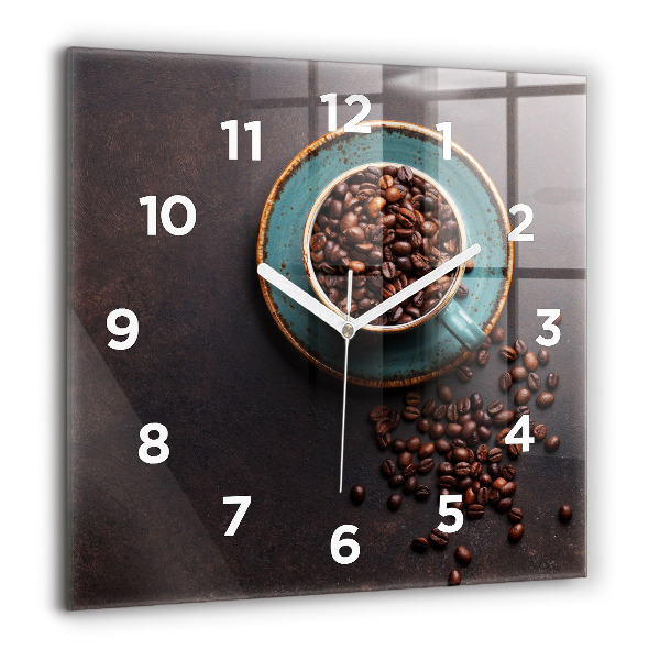 Square wall clock A cup of coffee
