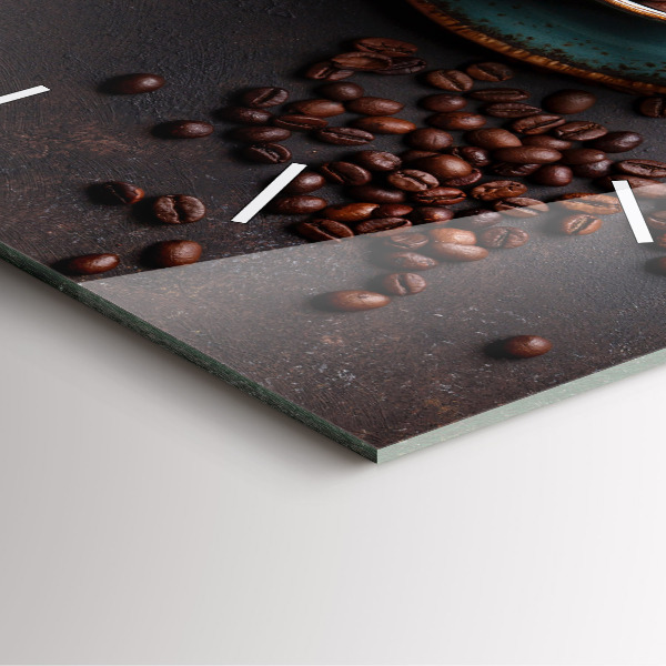 Square wall clock A cup of coffee