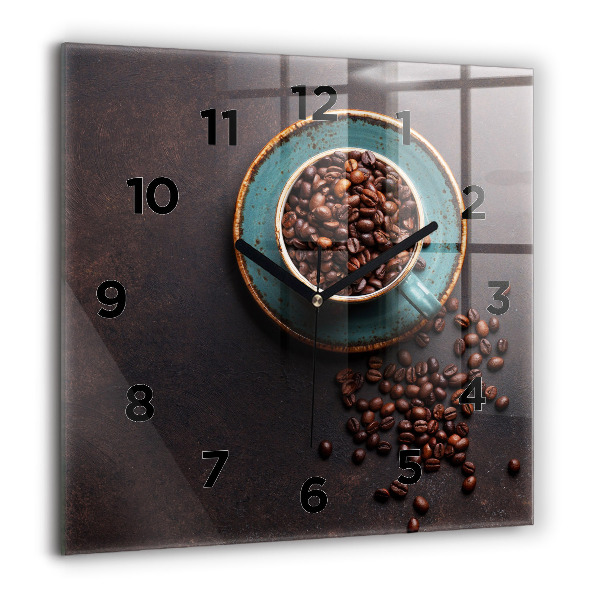 Square wall clock A cup of coffee