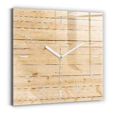 Square wall clock Wooden boards