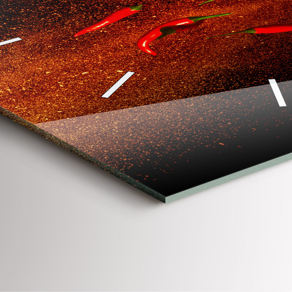 Square wall clock Chili peppers