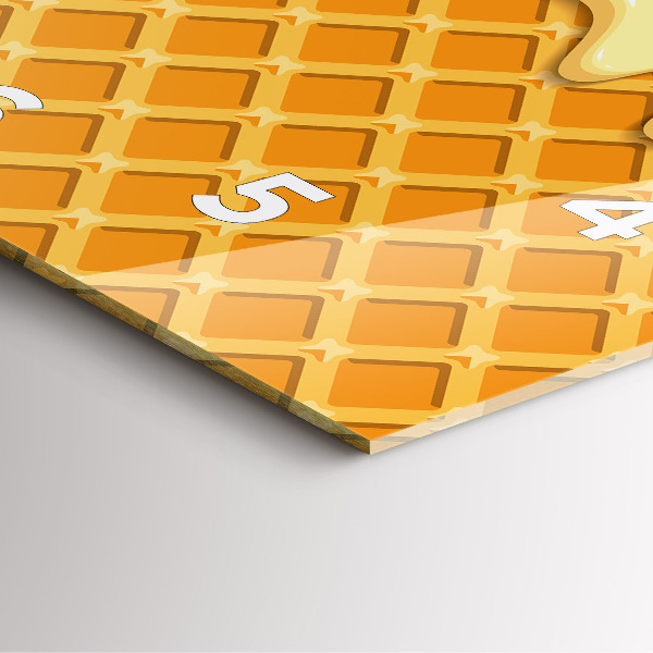 Square wall clock Waffle and ice cream