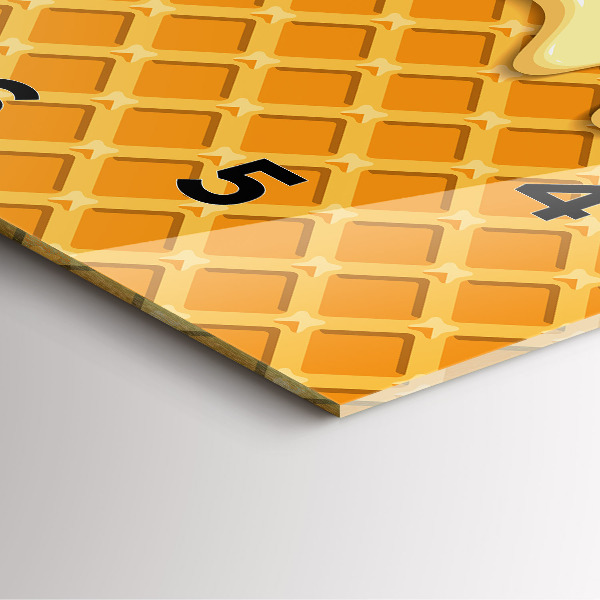Square wall clock Waffle and ice cream