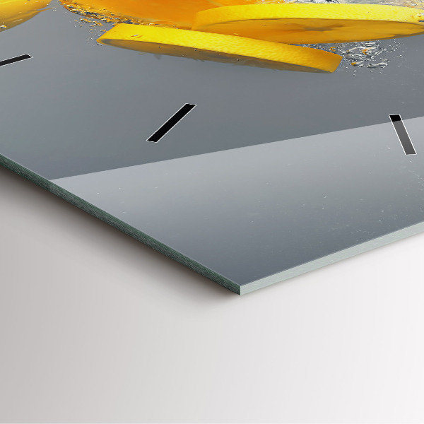 Square wall clock Citrus in water