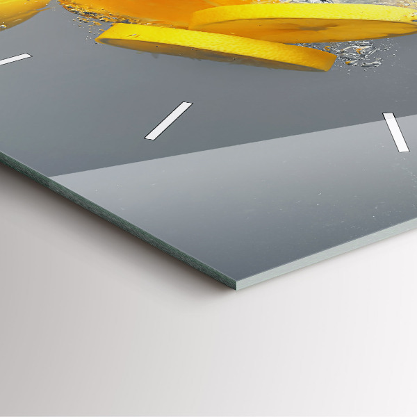 Square wall clock Citrus in water