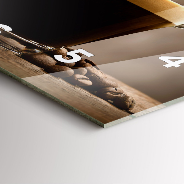 Square wall clock A cup of coffee