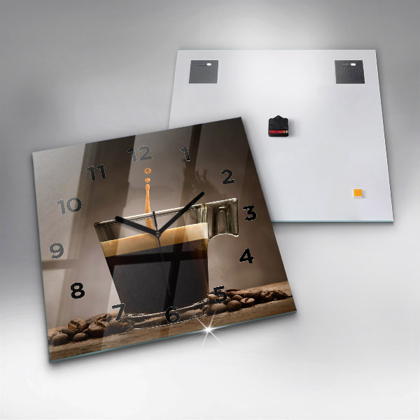 Square wall clock A cup of coffee
