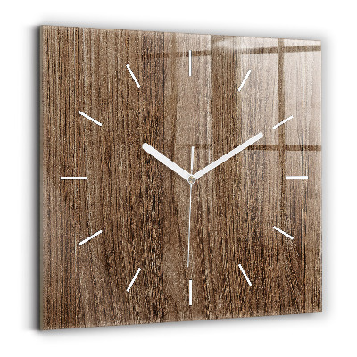 Square wall clock Dark wood