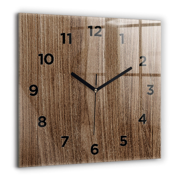 Square wall clock Dark wood