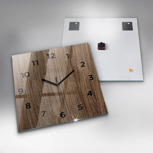 Square wall clock Dark wood