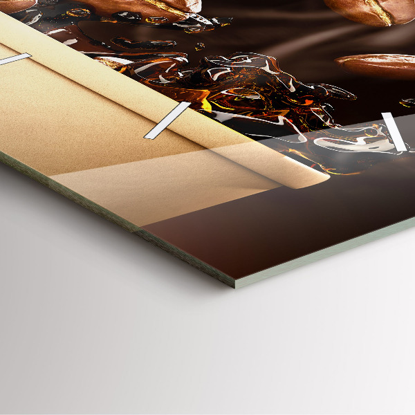 Square wall clock Hot coffee