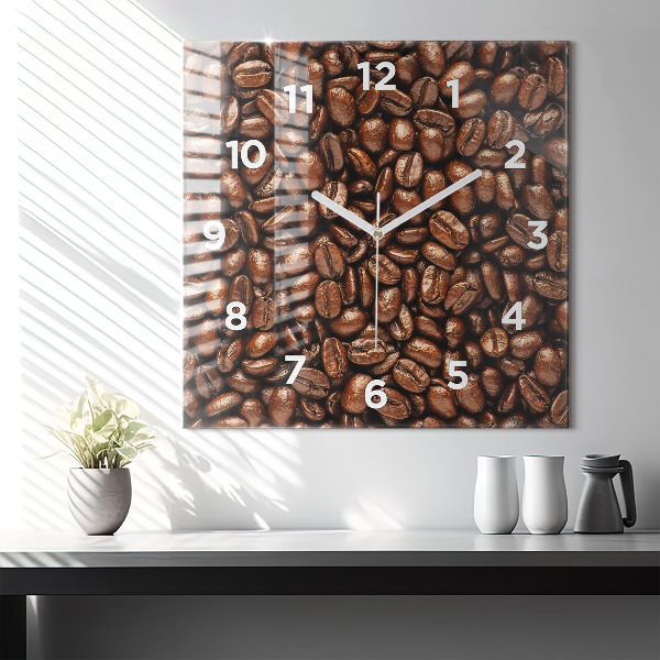 Square wall clock Coffee beans