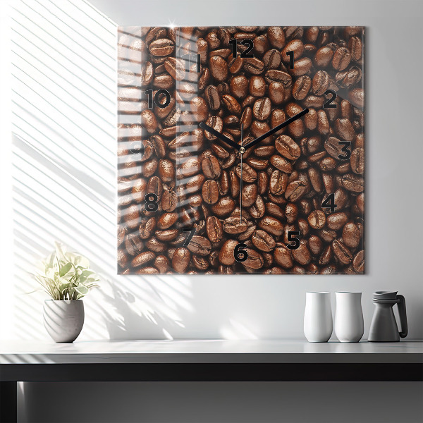 Square wall clock Coffee beans