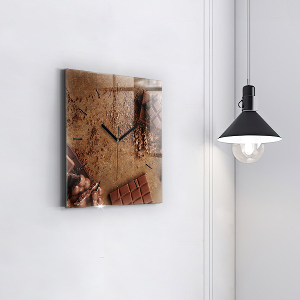 Square wall clock Chocolate bars