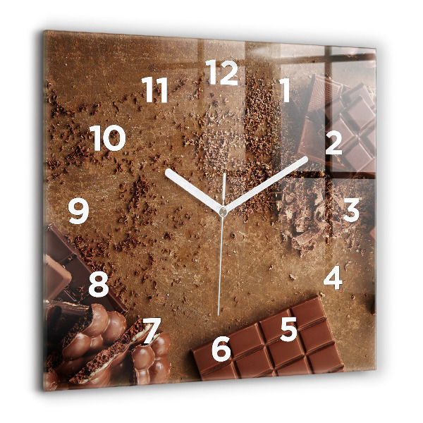 Square wall clock Chocolate bars
