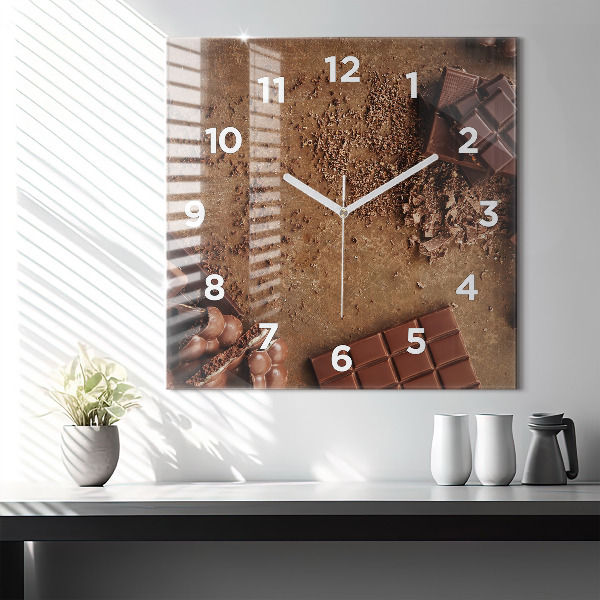 Square wall clock Chocolate bars
