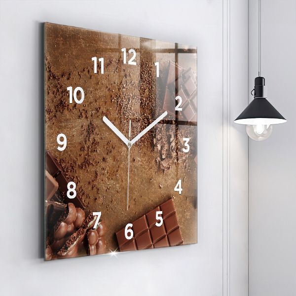 Square wall clock Chocolate bars