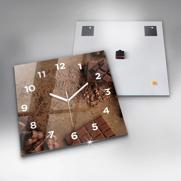 Square wall clock Chocolate bars