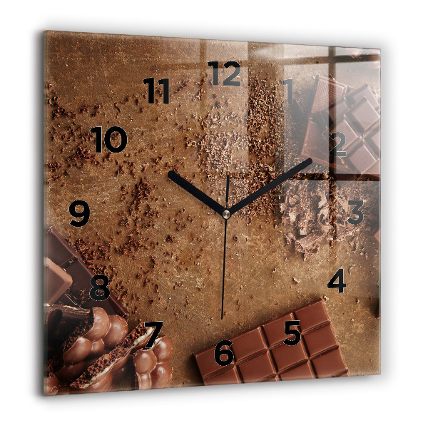Square wall clock Chocolate bars