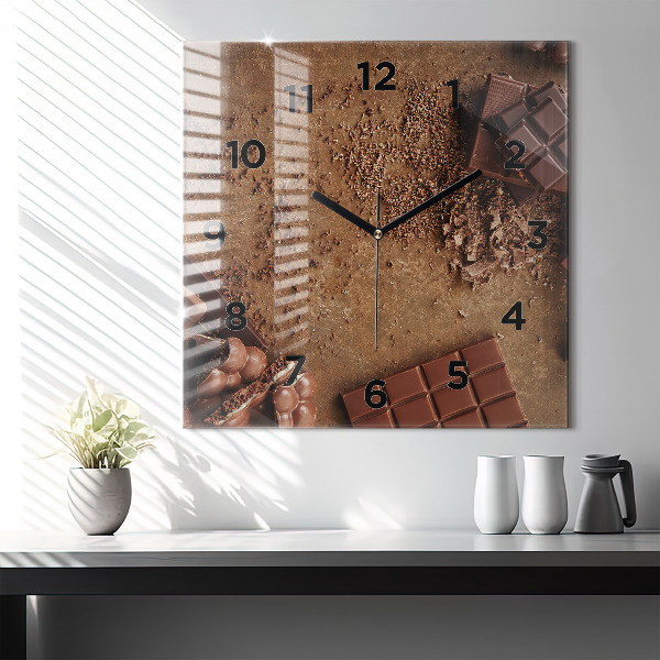 Square wall clock Chocolate bars