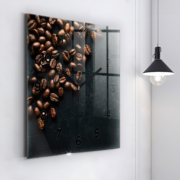 Square wall clock Coffee beans