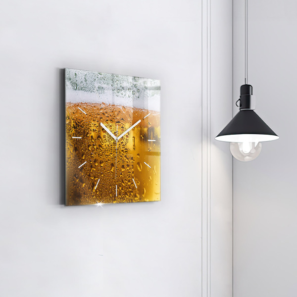 Square wall clock A mug of beer