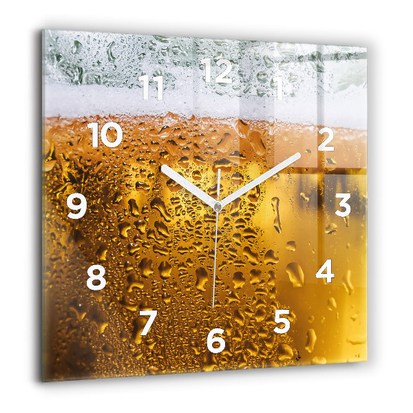 Square wall clock A mug of beer