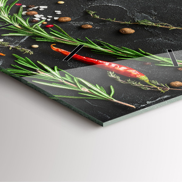 Square wall clock Spices on the counter