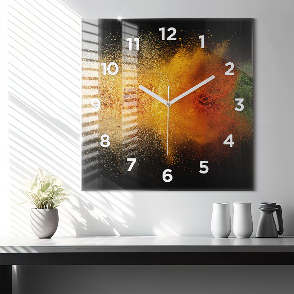 Square wall clock Spices scattered