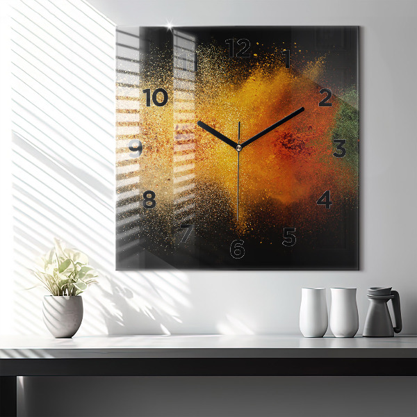 Square wall clock Spices scattered