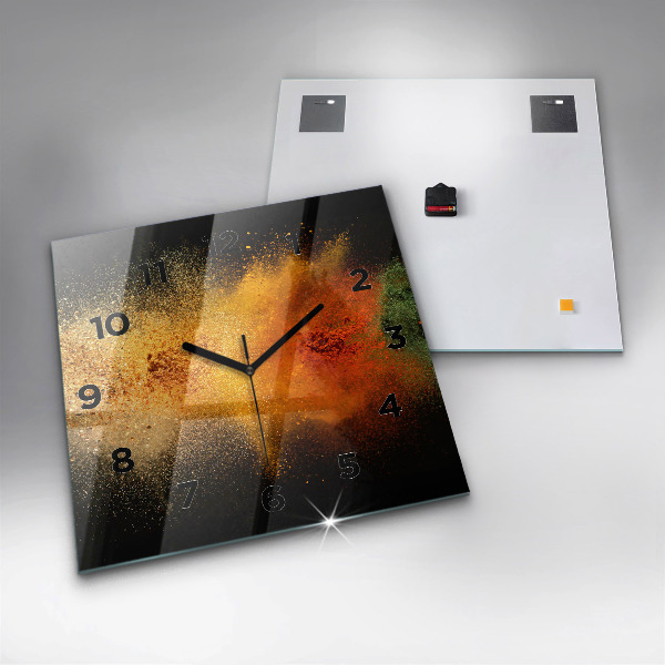 Square wall clock Spices scattered