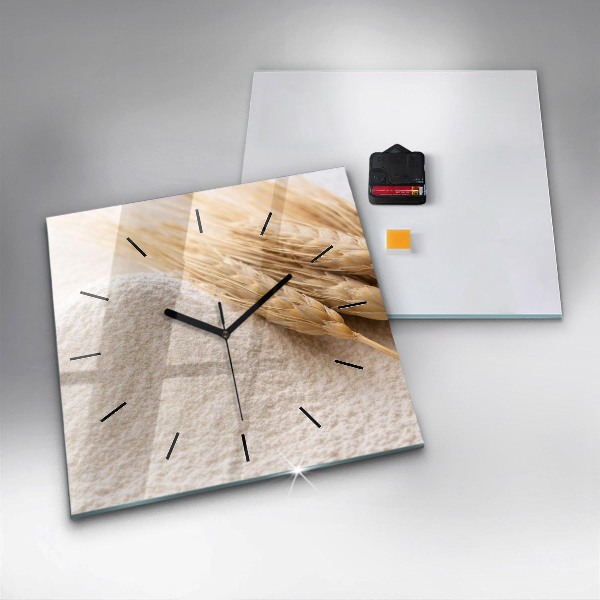 Square wall clock Flour and ears of grain