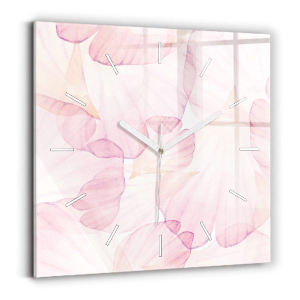 Square wall clock Watercolor petals