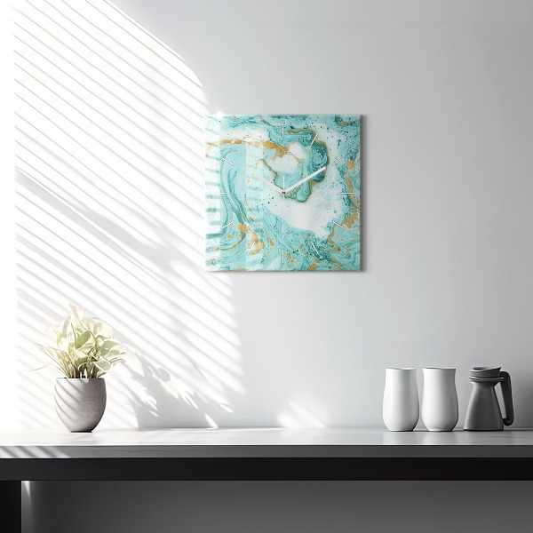Square wall clock Marble texture