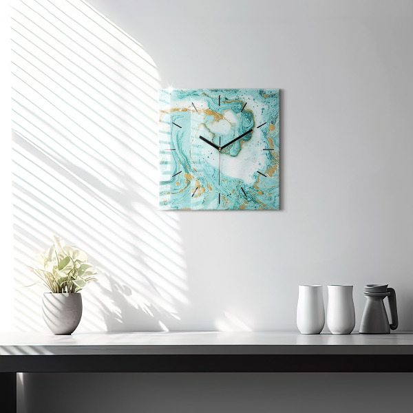 Square wall clock Marble texture