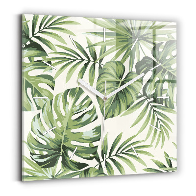 Square wall clock Tropical pattern