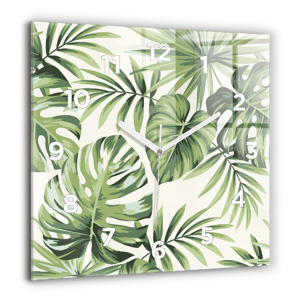 Square wall clock Tropical pattern